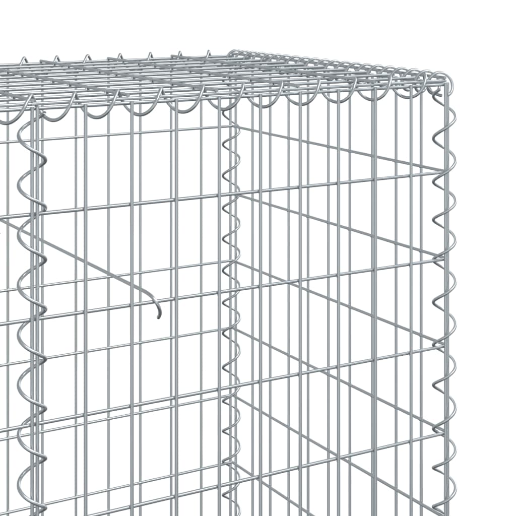vidaXL Gabion Basket with Cover 400x50x100 cm Galvanised Iron