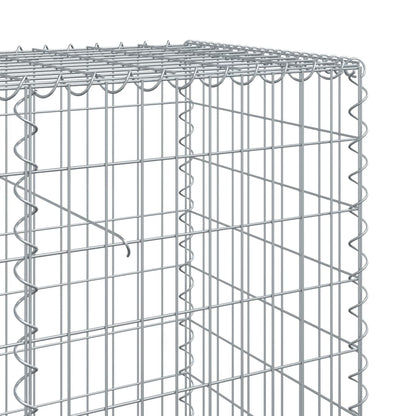 vidaXL Gabion Basket with Cover 400x50x100 cm Galvanised Iron