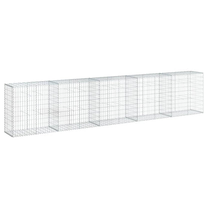 vidaXL Gabion Basket with Cover 500x50x100 cm Galvanised Iron