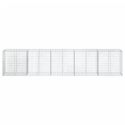 vidaXL Gabion Basket with Cover 500x50x100 cm Galvanised Iron
