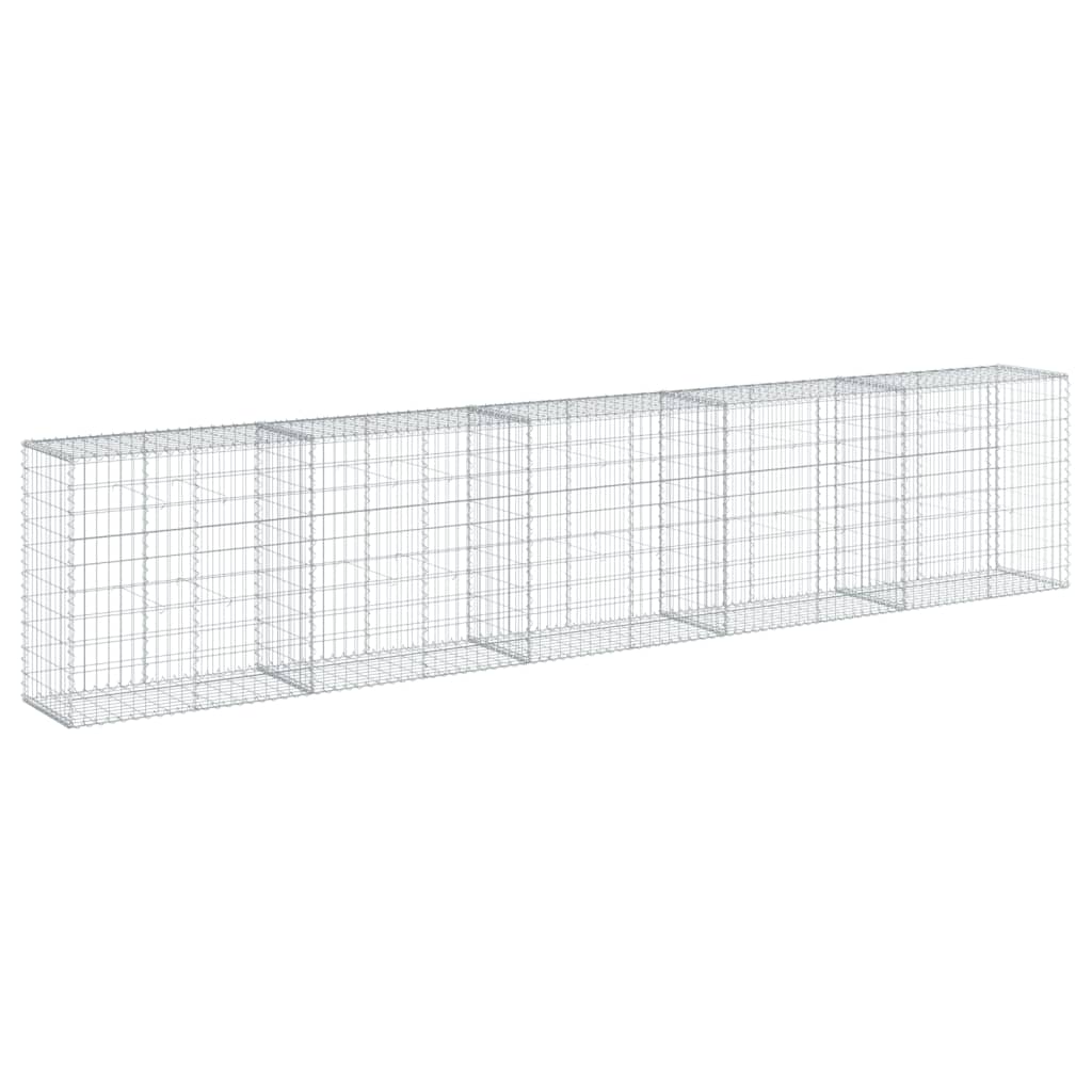 vidaXL Gabion Basket with Cover 500x50x100 cm Galvanised Iron