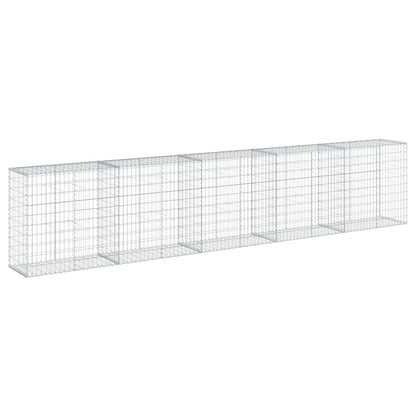 vidaXL Gabion Basket with Cover 500x50x100 cm Galvanised Iron