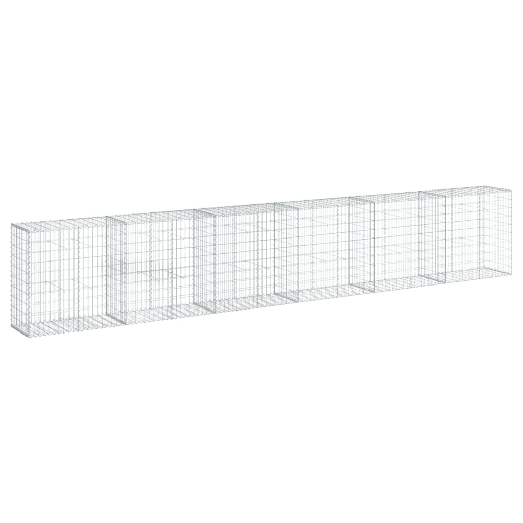 vidaXL Gabion Basket with Cover 600x50x100 cm Galvanised Iron