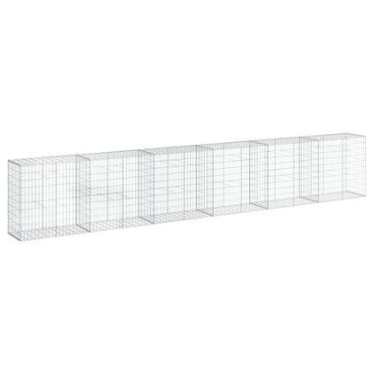vidaXL Gabion Basket with Cover 600x50x100 cm Galvanised Iron