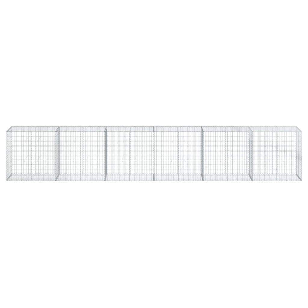 vidaXL Gabion Basket with Cover 600x50x100 cm Galvanised Iron