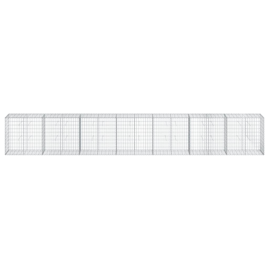 vidaXL Gabion Basket with Cover 700x50x100 cm Galvanised Iron