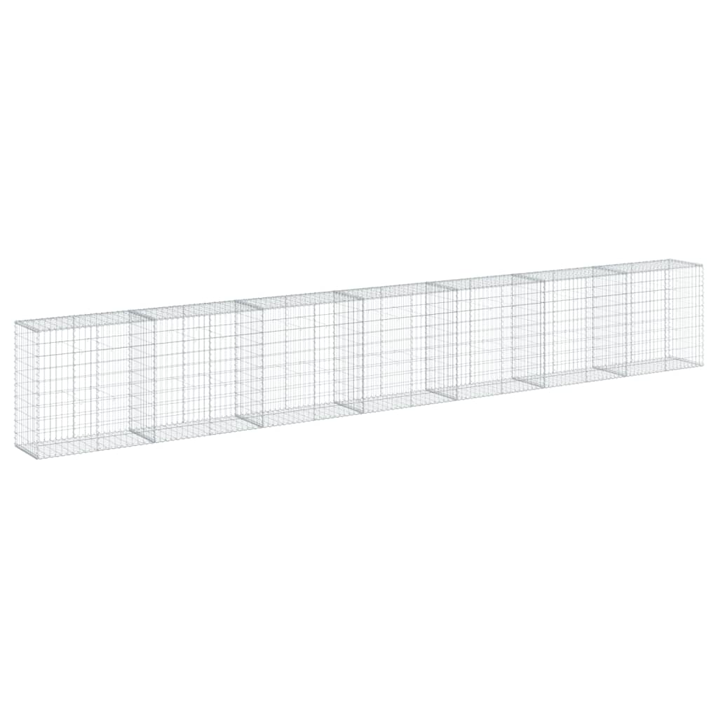 vidaXL Gabion Basket with Cover 700x50x100 cm Galvanised Iron