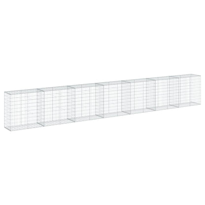 vidaXL Gabion Basket with Cover 700x50x100 cm Galvanised Iron
