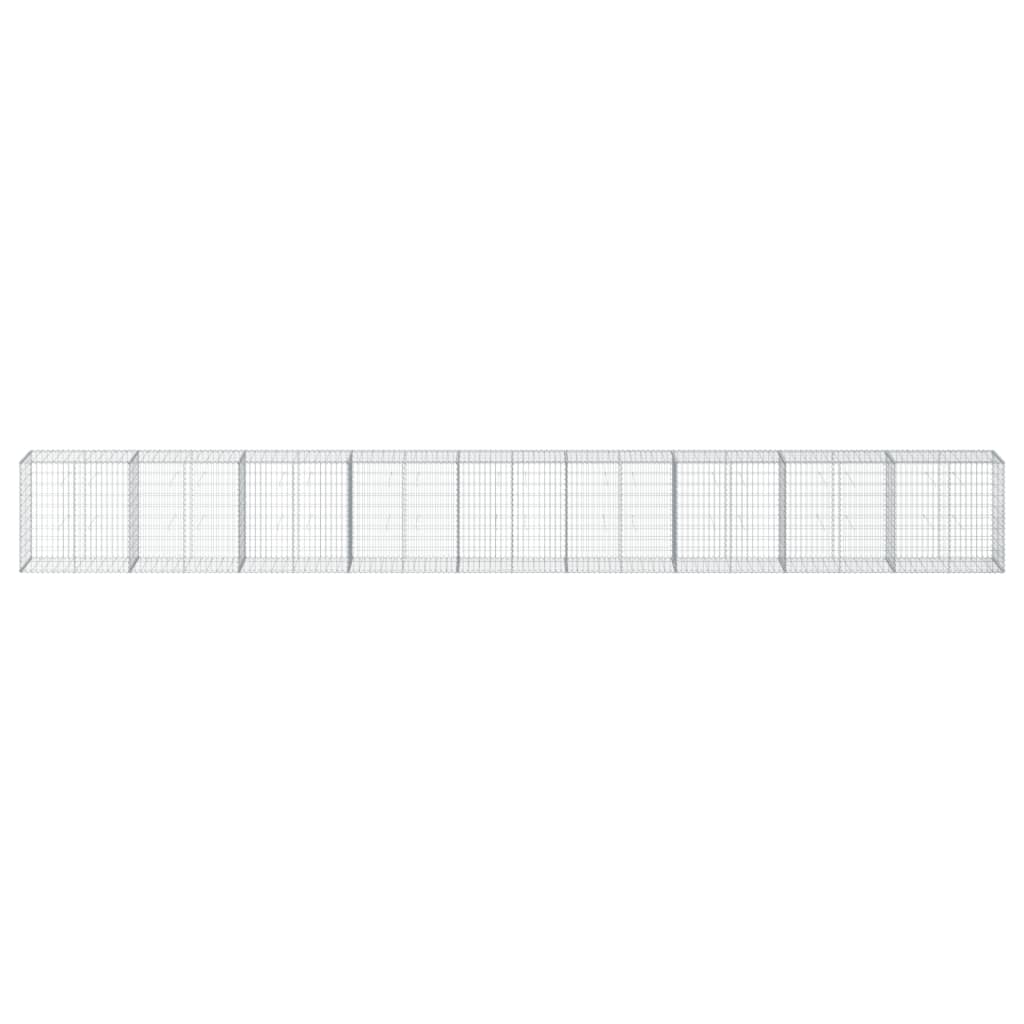 vidaXL Gabion Basket with Cover 900x50x100 cm Galvanised Iron
