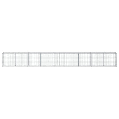 vidaXL Gabion Basket with Cover 900x50x100 cm Galvanised Iron