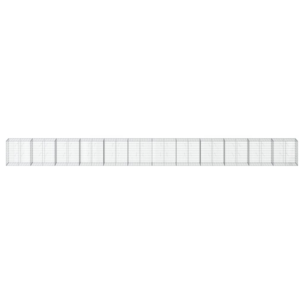 vidaXL Gabion Basket with Cover 1200x50x100 cm Galvanised Iron