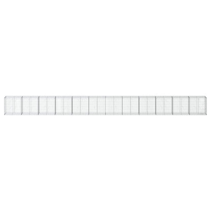 vidaXL Gabion Basket with Cover 1200x50x100 cm Galvanised Iron