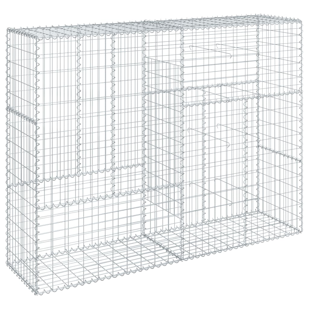 vidaXL Gabion Basket with Cover 200x50x150 cm Galvanised Iron