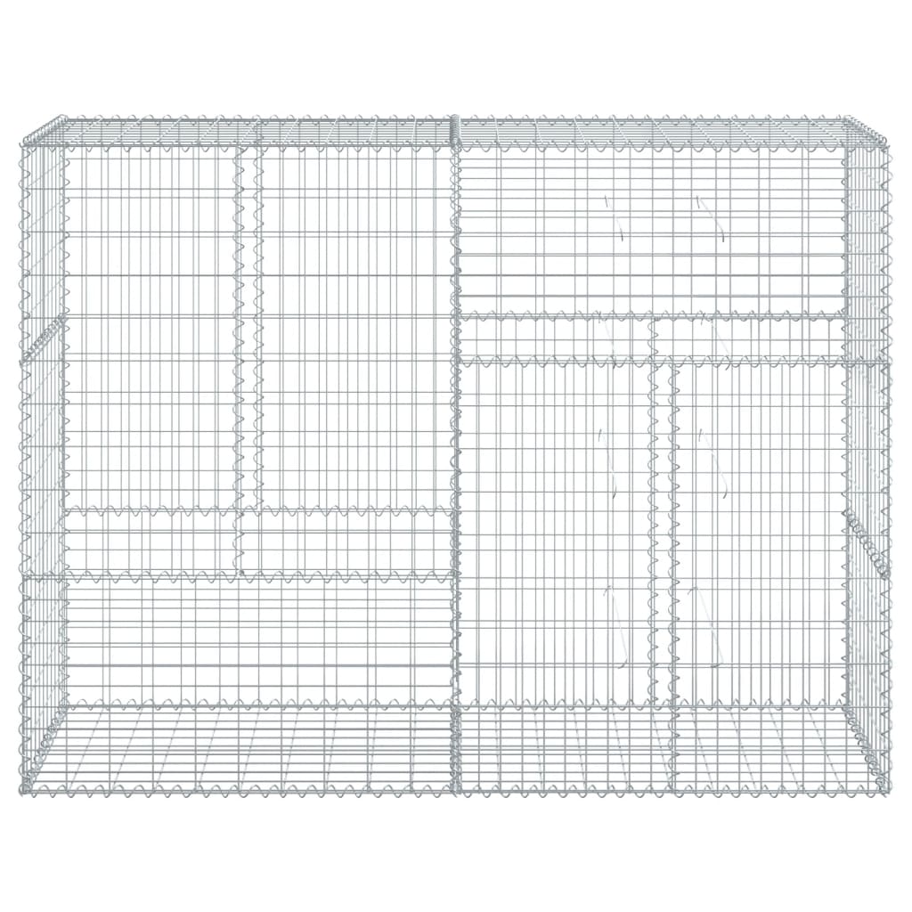 vidaXL Gabion Basket with Cover 200x50x150 cm Galvanised Iron