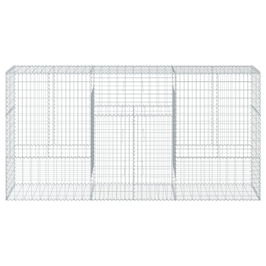 vidaXL Gabion Basket with Cover 300x50x150 cm Galvanised Iron