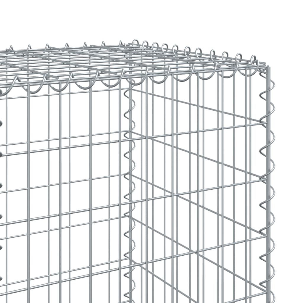vidaXL Gabion Basket with Cover 300x50x150 cm Galvanised Iron