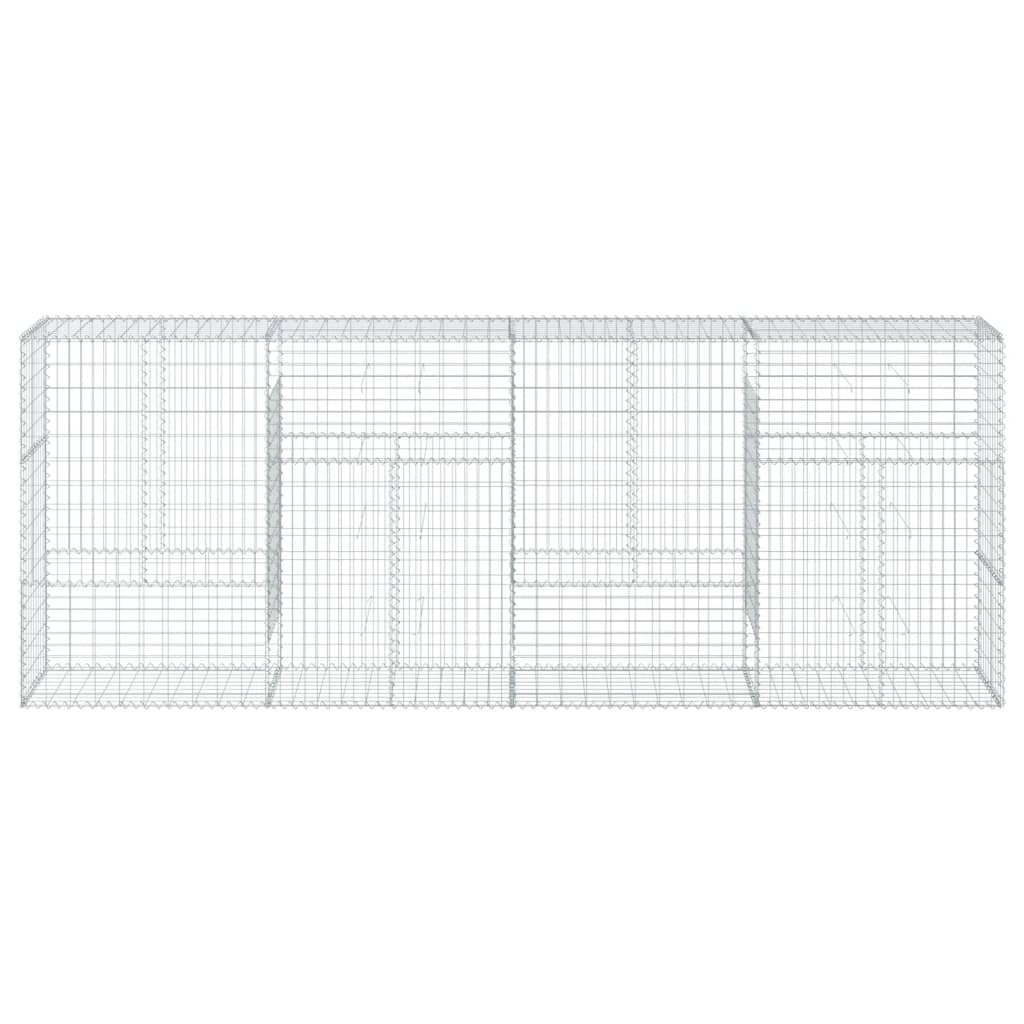 vidaXL Gabion Basket with Cover 400x50x150 cm Galvanised Iron