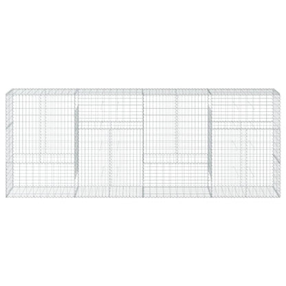 vidaXL Gabion Basket with Cover 400x50x150 cm Galvanised Iron