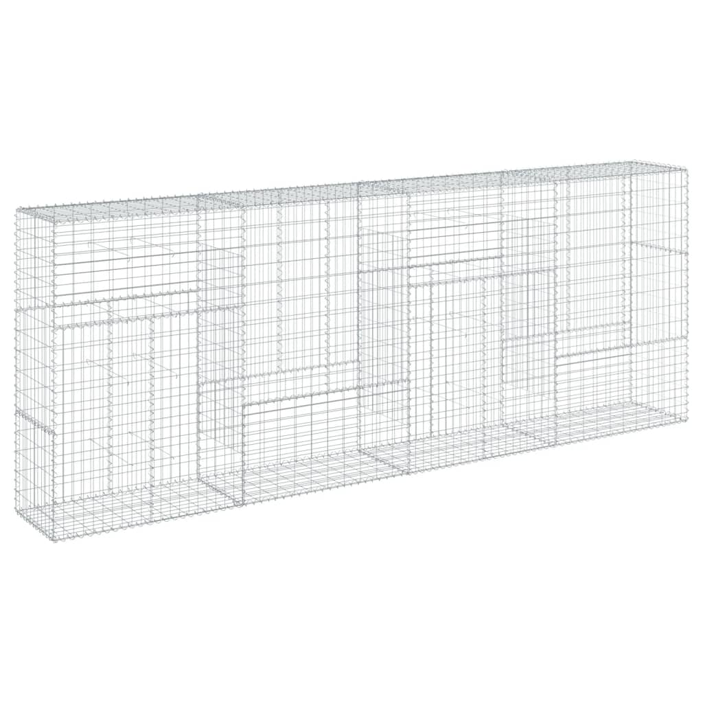 vidaXL Gabion Basket with Cover 400x50x150 cm Galvanised Iron