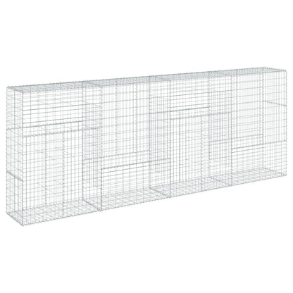 vidaXL Gabion Basket with Cover 400x50x150 cm Galvanised Iron