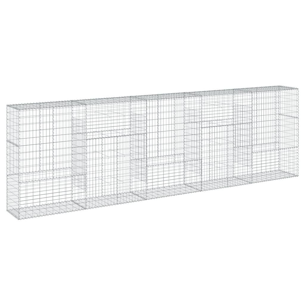 vidaXL Gabion Basket with Cover 500x50x150 cm Galvanised Iron