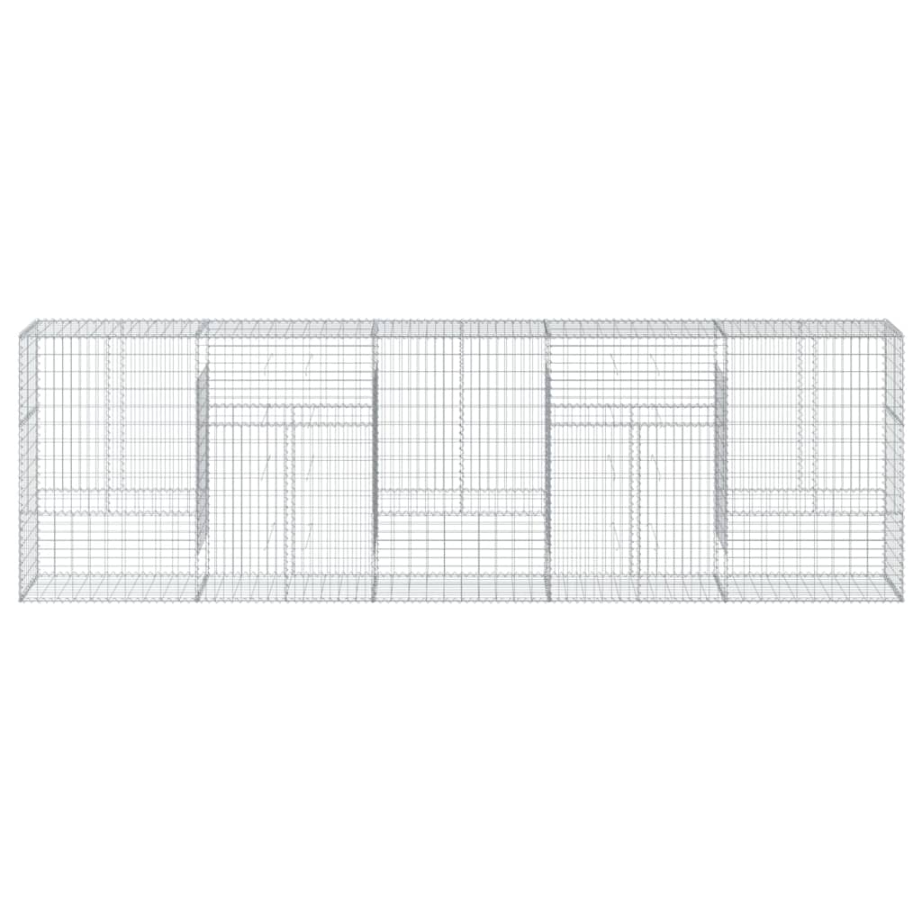 vidaXL Gabion Basket with Cover 500x50x150 cm Galvanised Iron