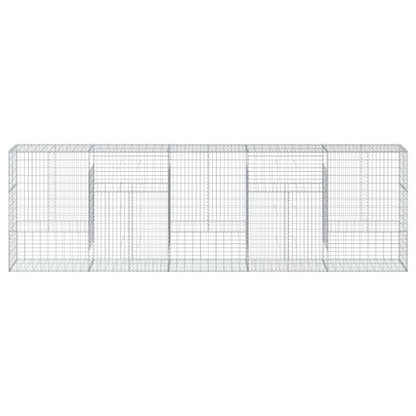 vidaXL Gabion Basket with Cover 500x50x150 cm Galvanised Iron