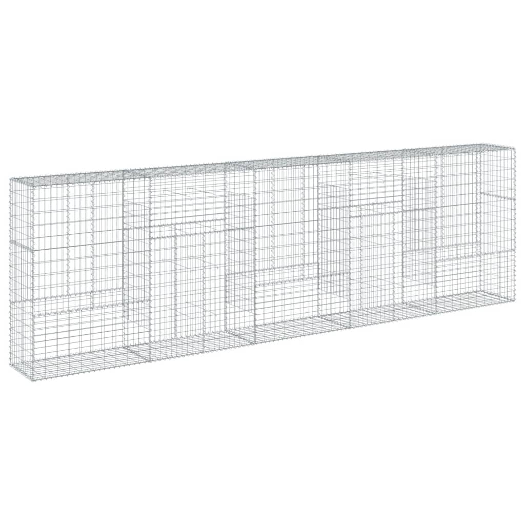 vidaXL Gabion Basket with Cover 500x50x150 cm Galvanised Iron