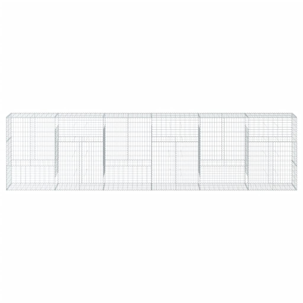 vidaXL Gabion Basket with Cover 600x50x150 cm Galvanised Iron