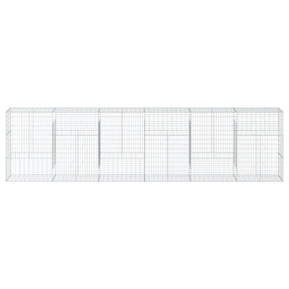 vidaXL Gabion Basket with Cover 600x50x150 cm Galvanised Iron