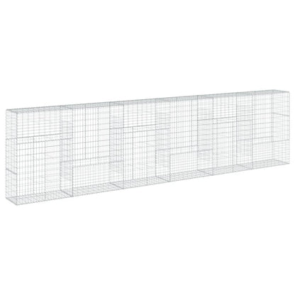 vidaXL Gabion Basket with Cover 600x50x150 cm Galvanised Iron