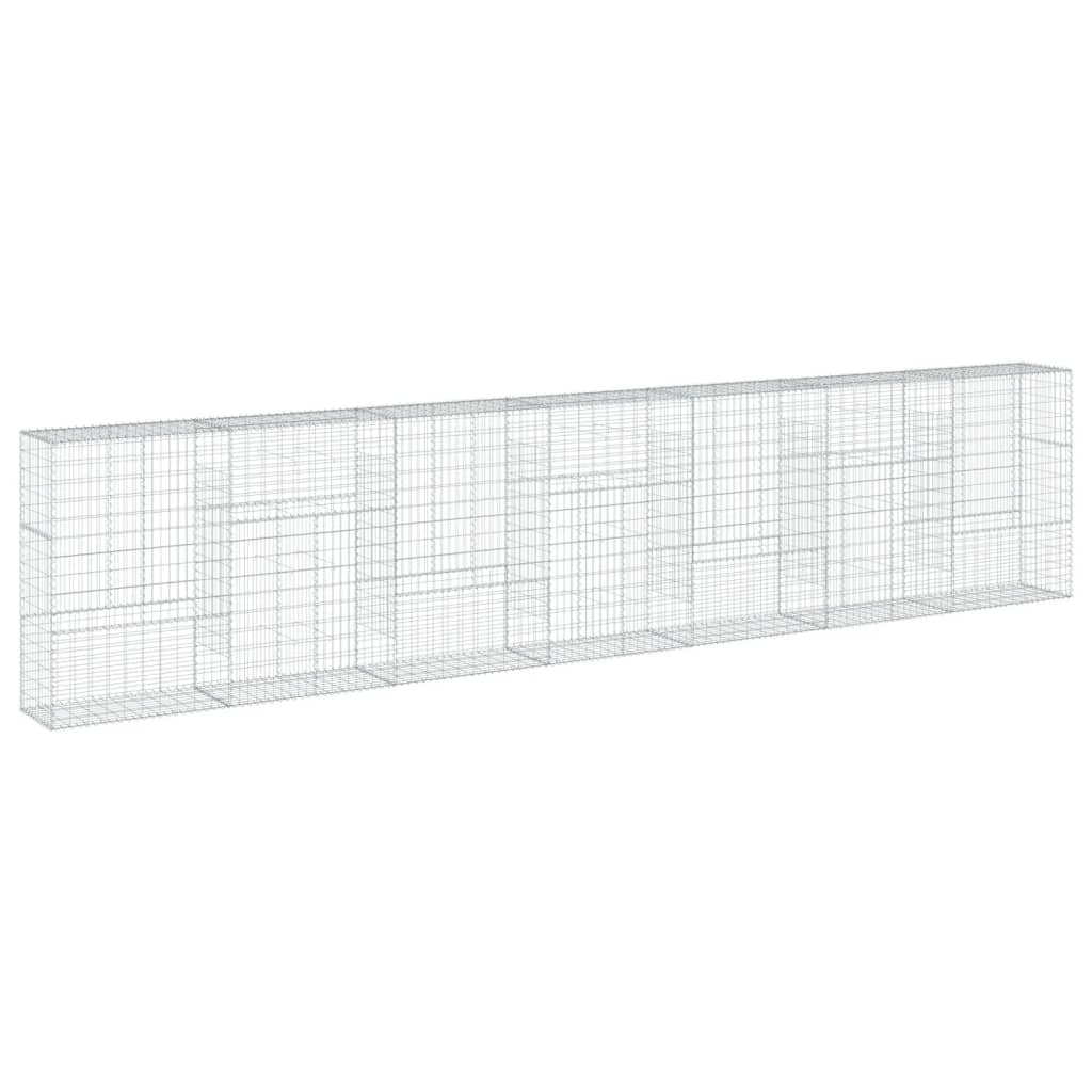 vidaXL Gabion Basket with Cover 700x50x150 cm Galvanised Iron