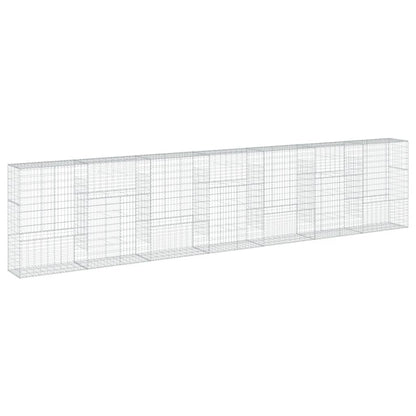 vidaXL Gabion Basket with Cover 700x50x150 cm Galvanised Iron