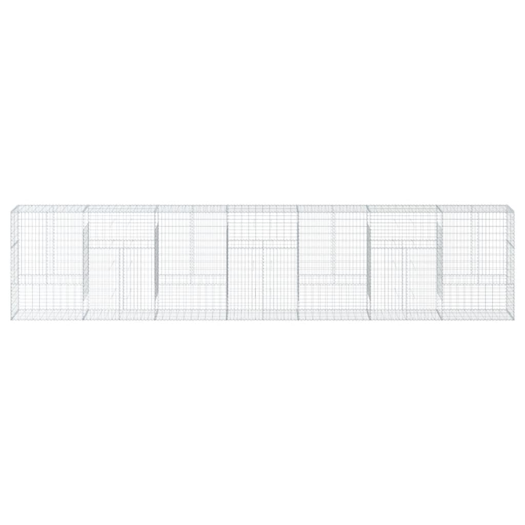 vidaXL Gabion Basket with Cover 700x50x150 cm Galvanised Iron