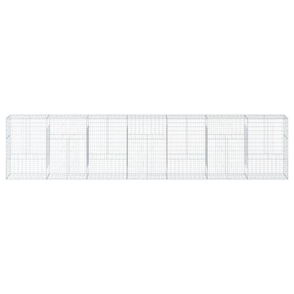 vidaXL Gabion Basket with Cover 700x50x150 cm Galvanised Iron