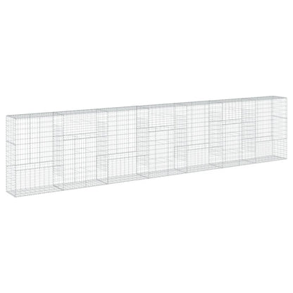vidaXL Gabion Basket with Cover 700x50x150 cm Galvanised Iron