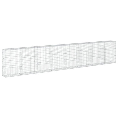 vidaXL Gabion Basket with Cover 800x50x150 cm Galvanised Iron