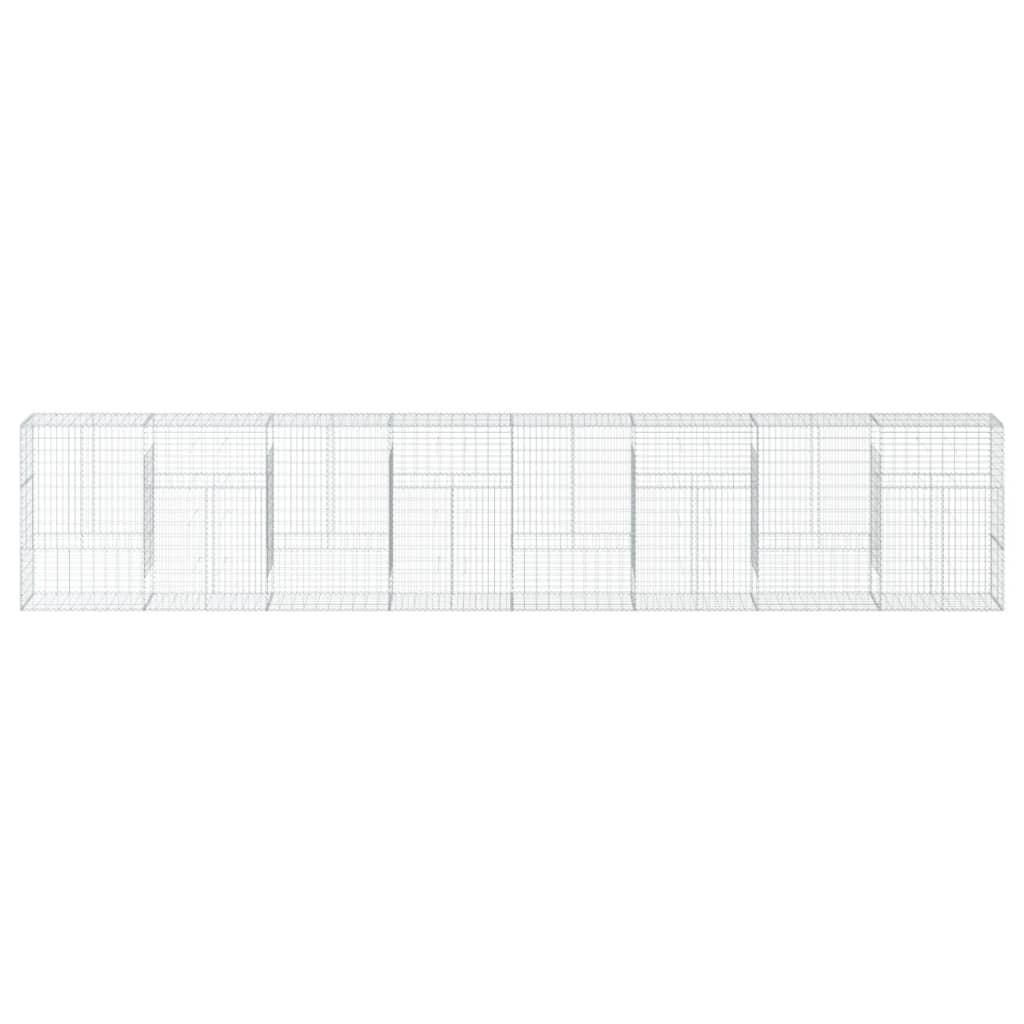 vidaXL Gabion Basket with Cover 800x50x150 cm Galvanised Iron