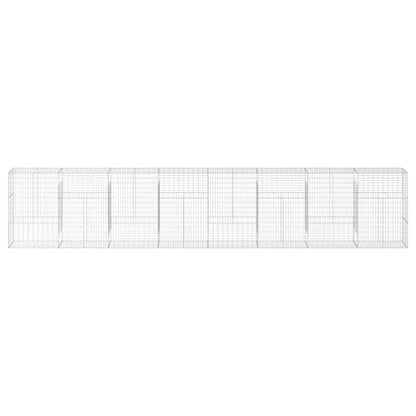 vidaXL Gabion Basket with Cover 800x50x150 cm Galvanised Iron