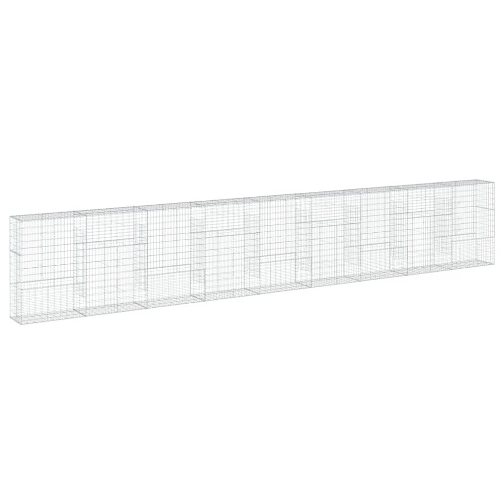 vidaXL Gabion Basket with Cover 900x50x150 cm Galvanised Iron