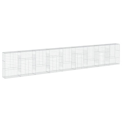 vidaXL Gabion Basket with Cover 900x50x150 cm Galvanised Iron
