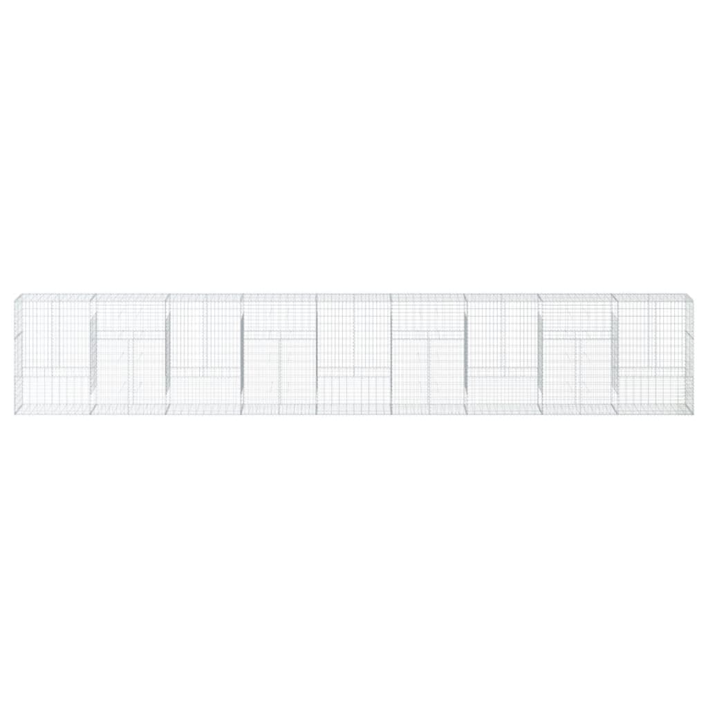 vidaXL Gabion Basket with Cover 900x50x150 cm Galvanised Iron