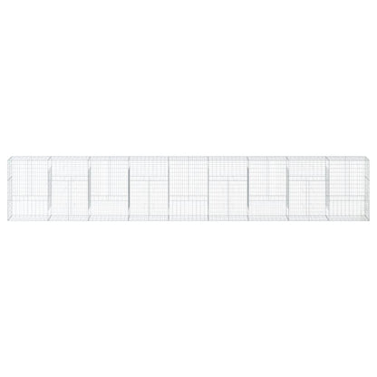 vidaXL Gabion Basket with Cover 900x50x150 cm Galvanised Iron