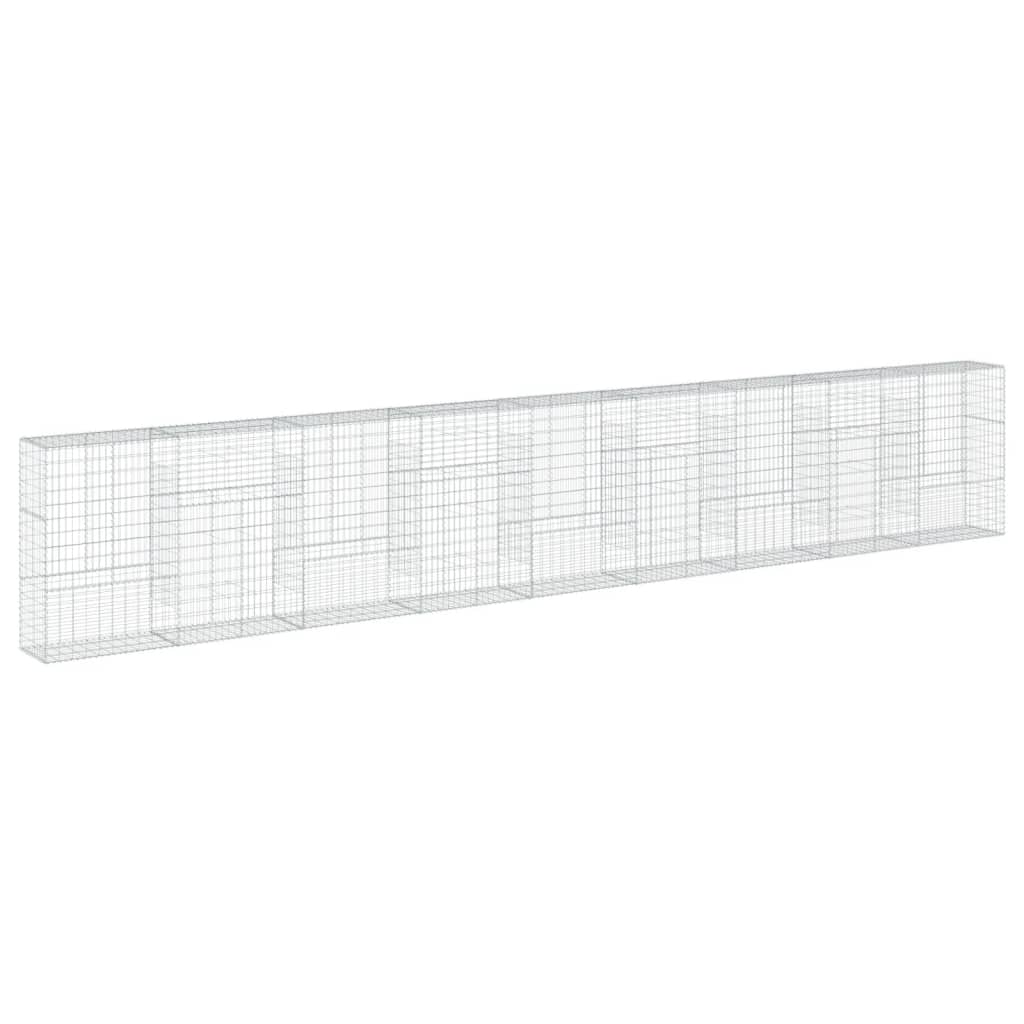 vidaXL Gabion Basket with Cover 900x50x150 cm Galvanised Iron