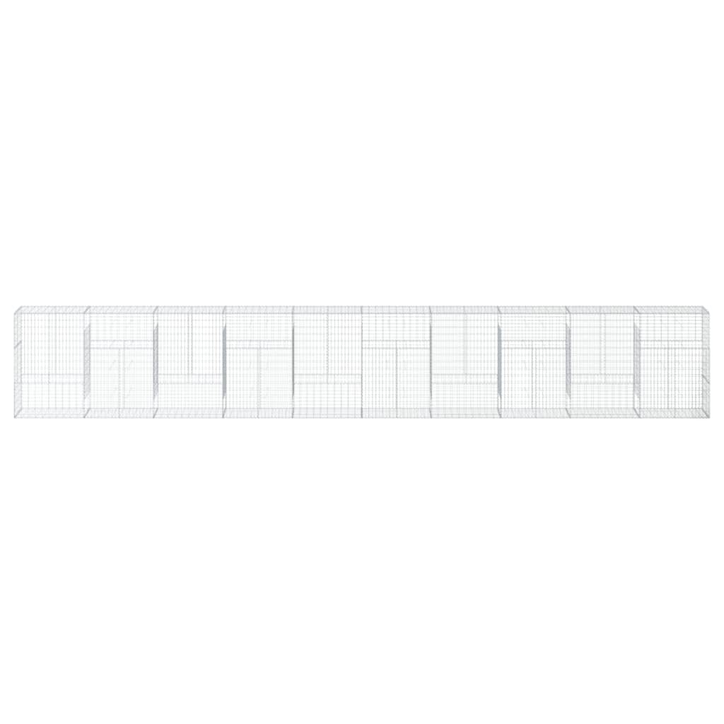 vidaXL Gabion Basket with Cover 1000x50x150 cm Galvanised Iron