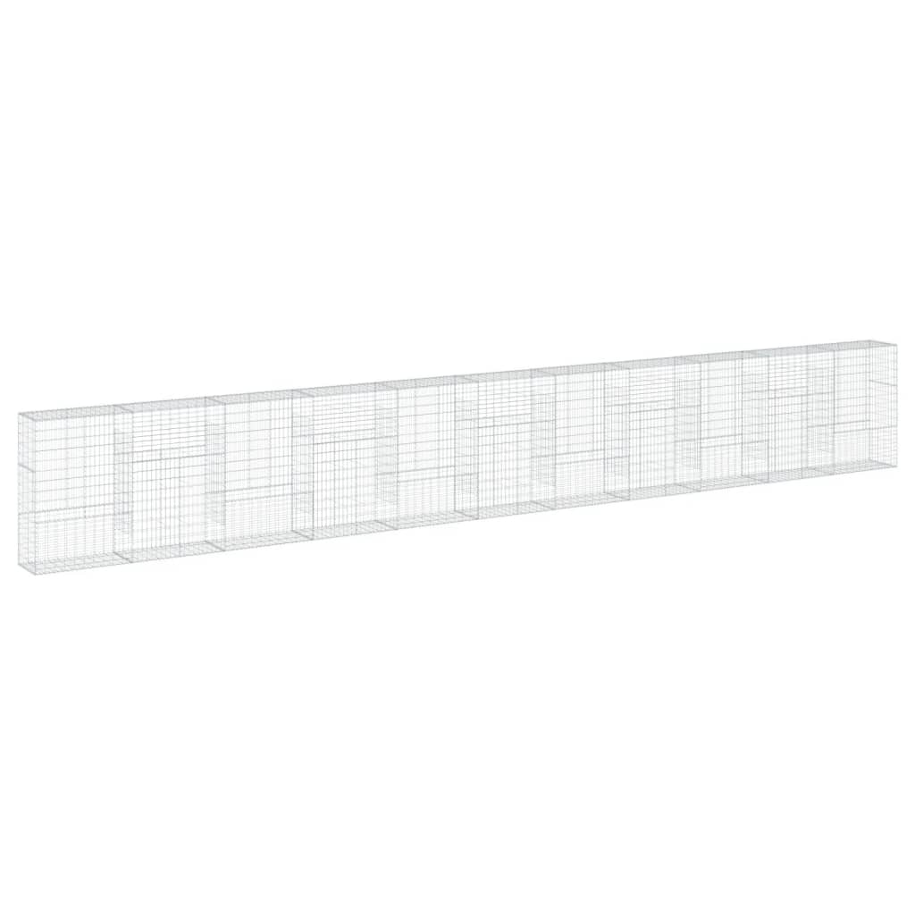 vidaXL Gabion Basket with Cover 1100x50x150 cm Galvanised Iron