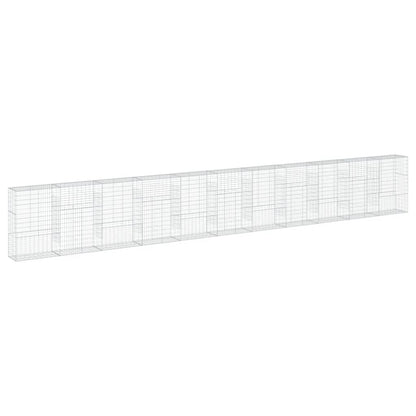 vidaXL Gabion Basket with Cover 1100x50x150 cm Galvanised Iron