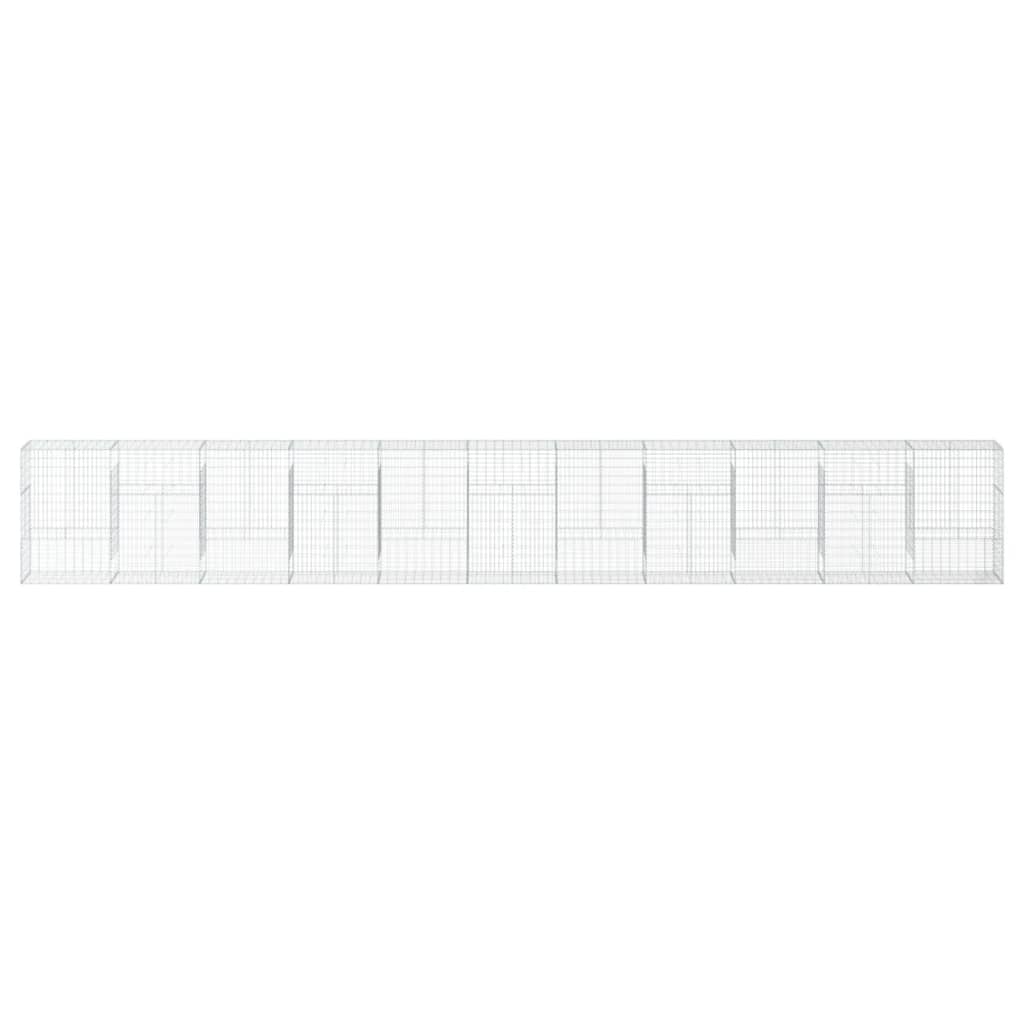 vidaXL Gabion Basket with Cover 1100x50x150 cm Galvanised Iron