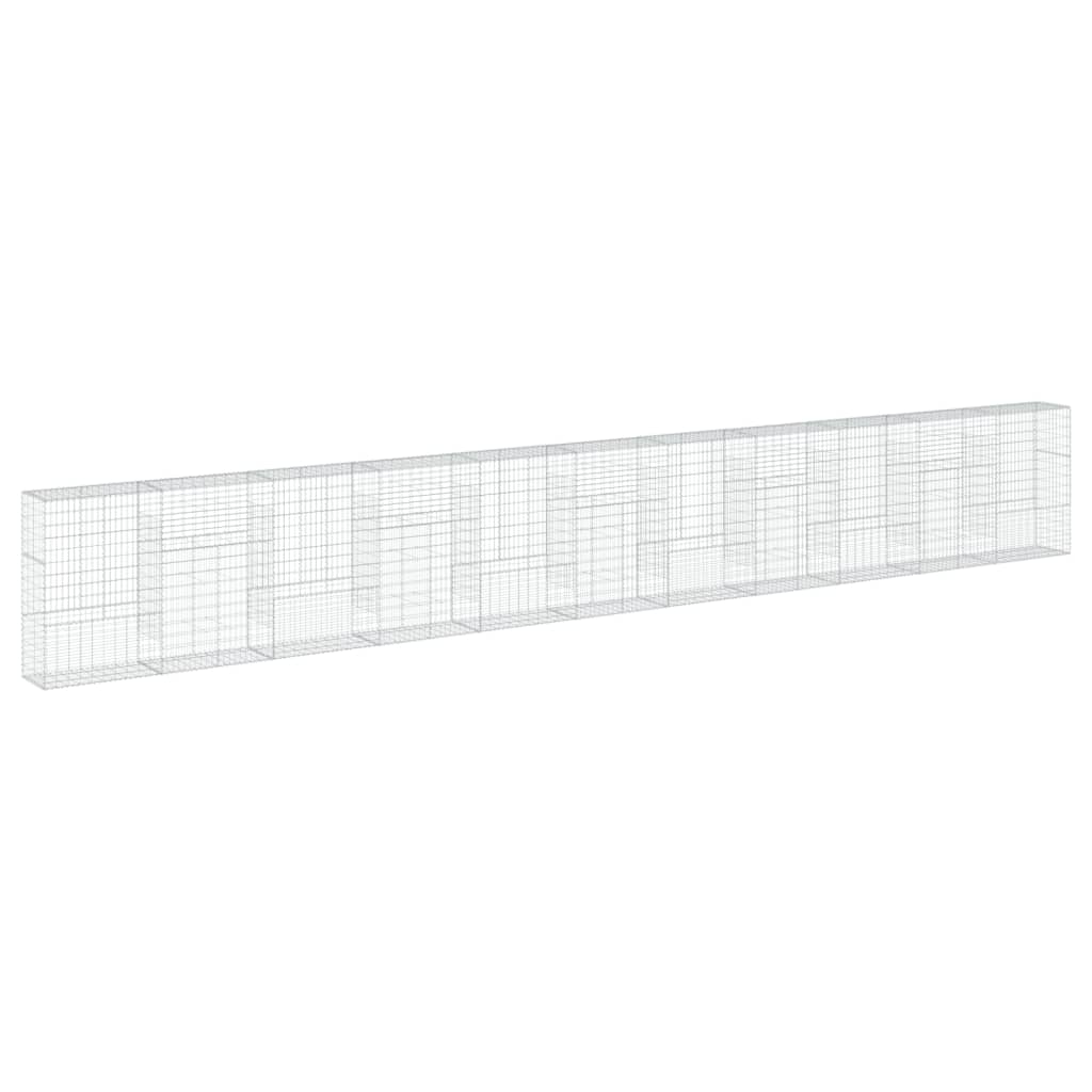 vidaXL Gabion Basket with Cover 1100x50x150 cm Galvanised Iron