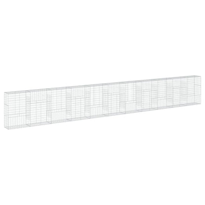 vidaXL Gabion Basket with Cover 1100x50x150 cm Galvanised Iron
